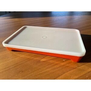 Tupperware Small Meat Marinader - Red with White Lid